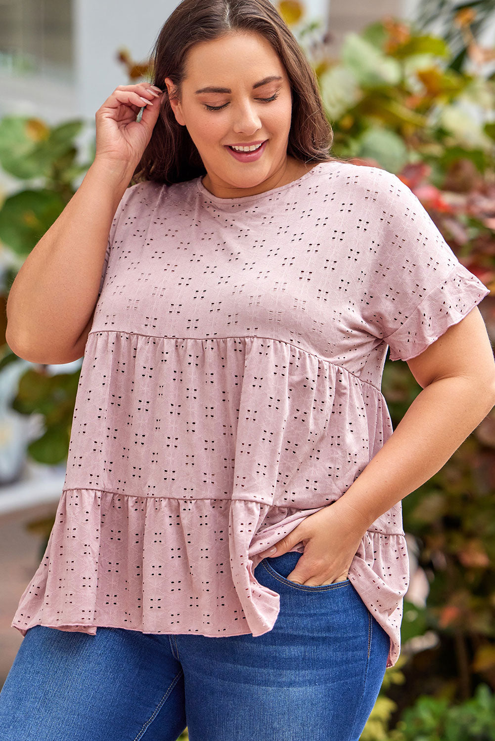 Eyelet Blouse Plus Size