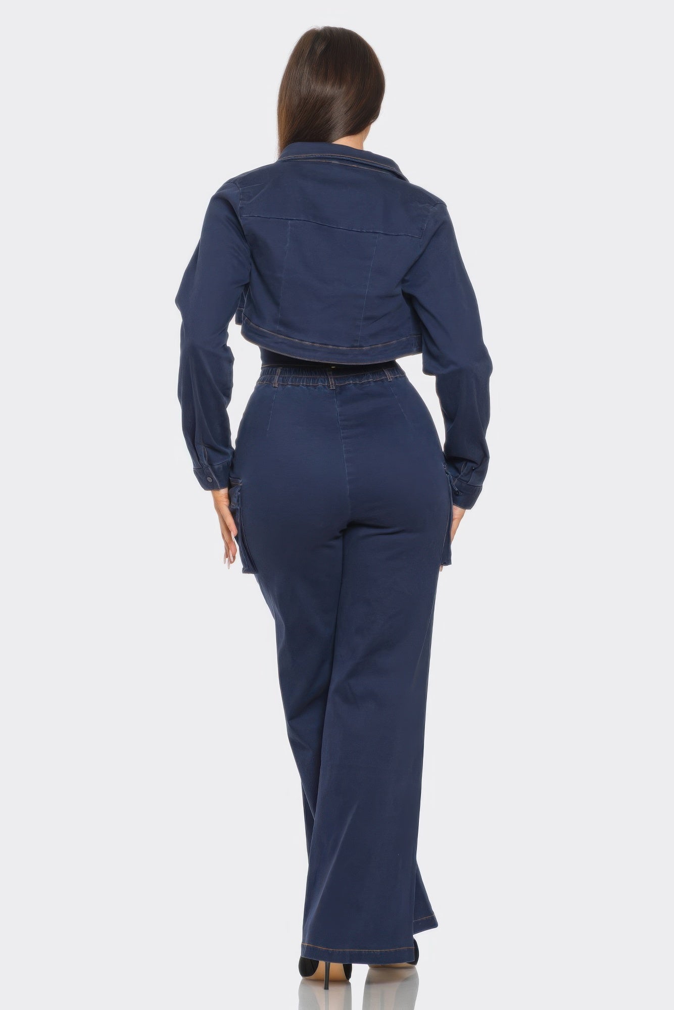 Crop Jacket Navy 3pcs Set