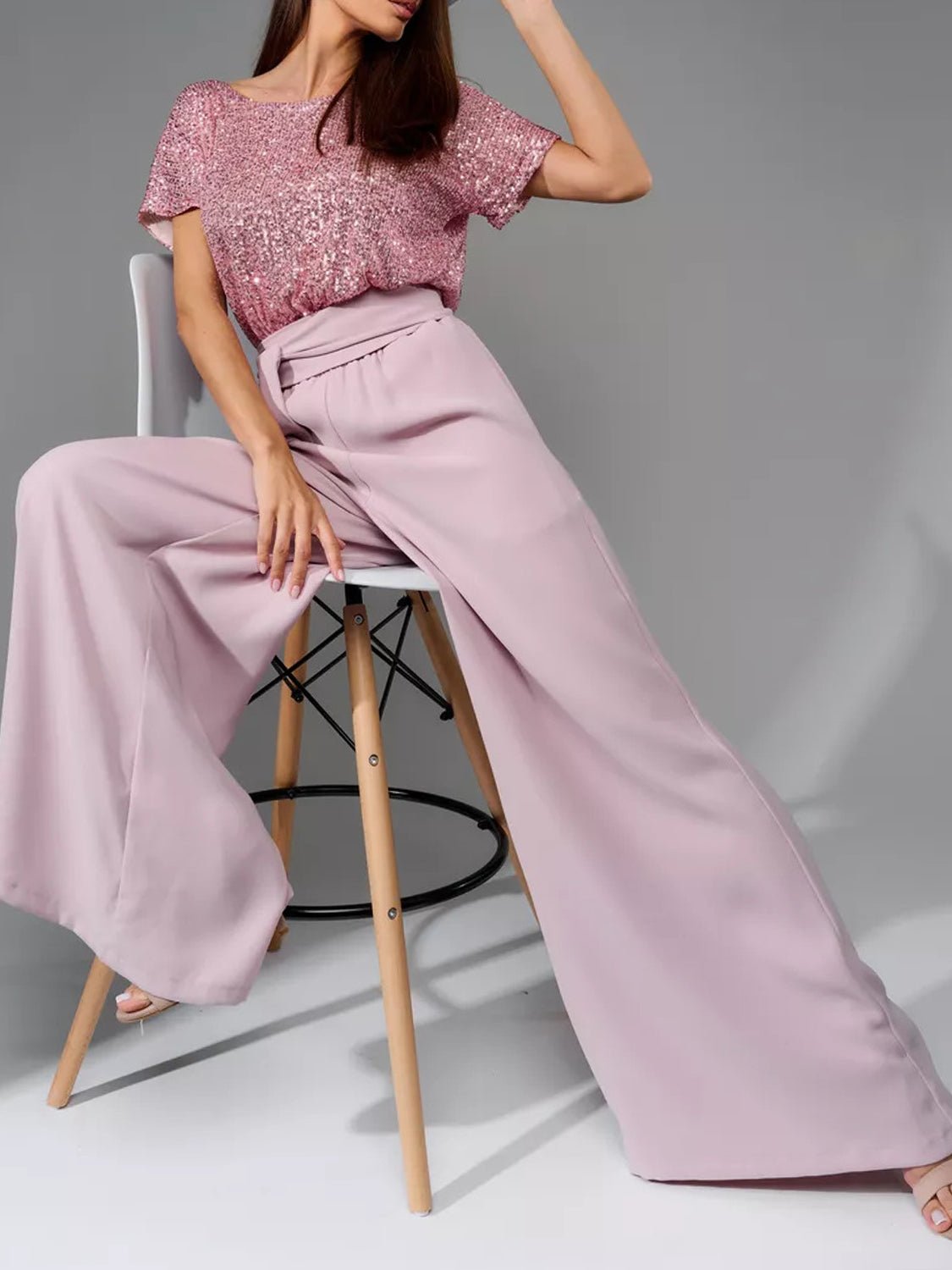 Glitter palazzo jumpsuit