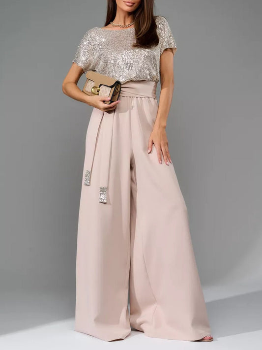 Glitter palazzo jumpsuit