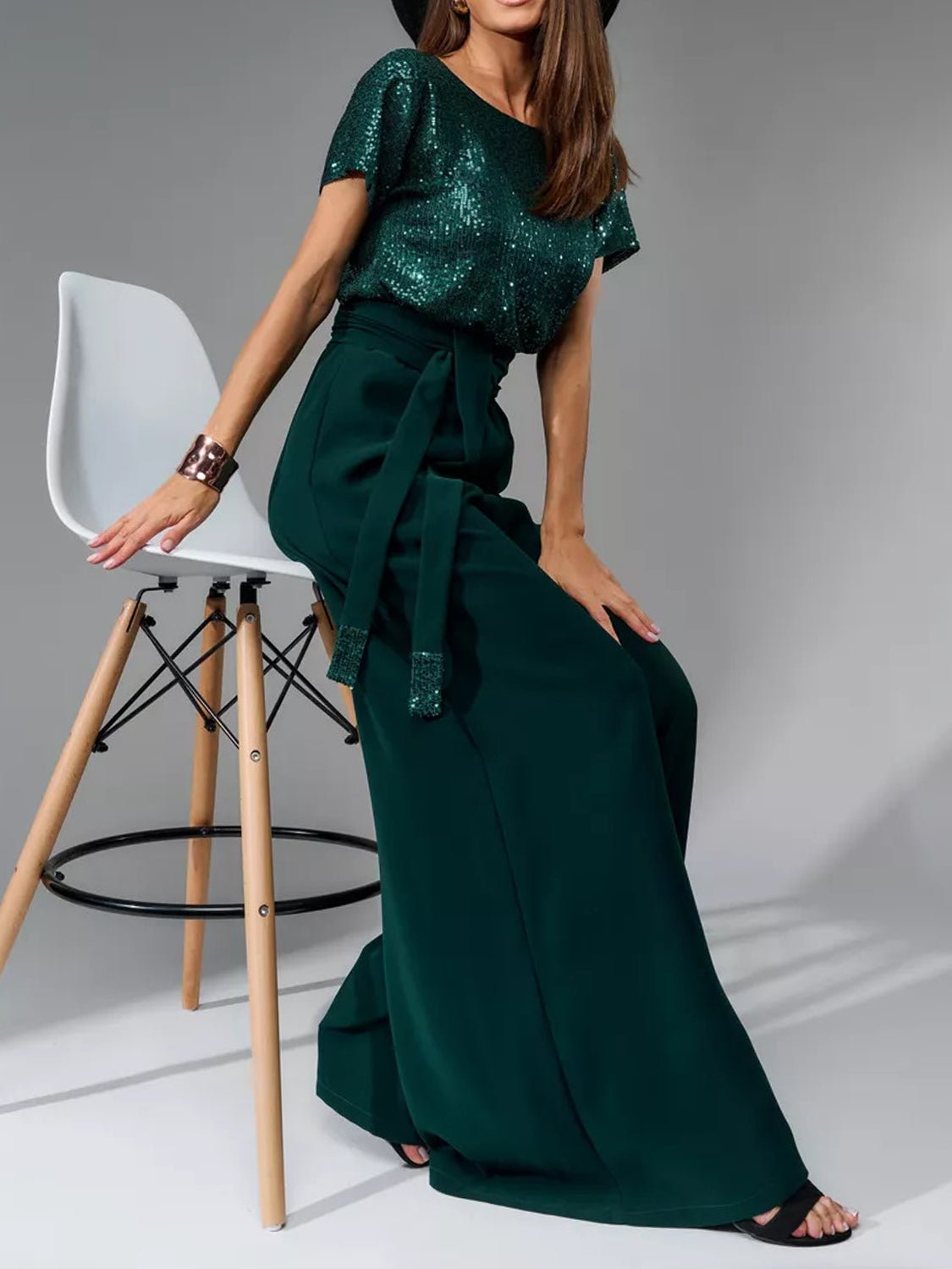 Glitter palazzo jumpsuit