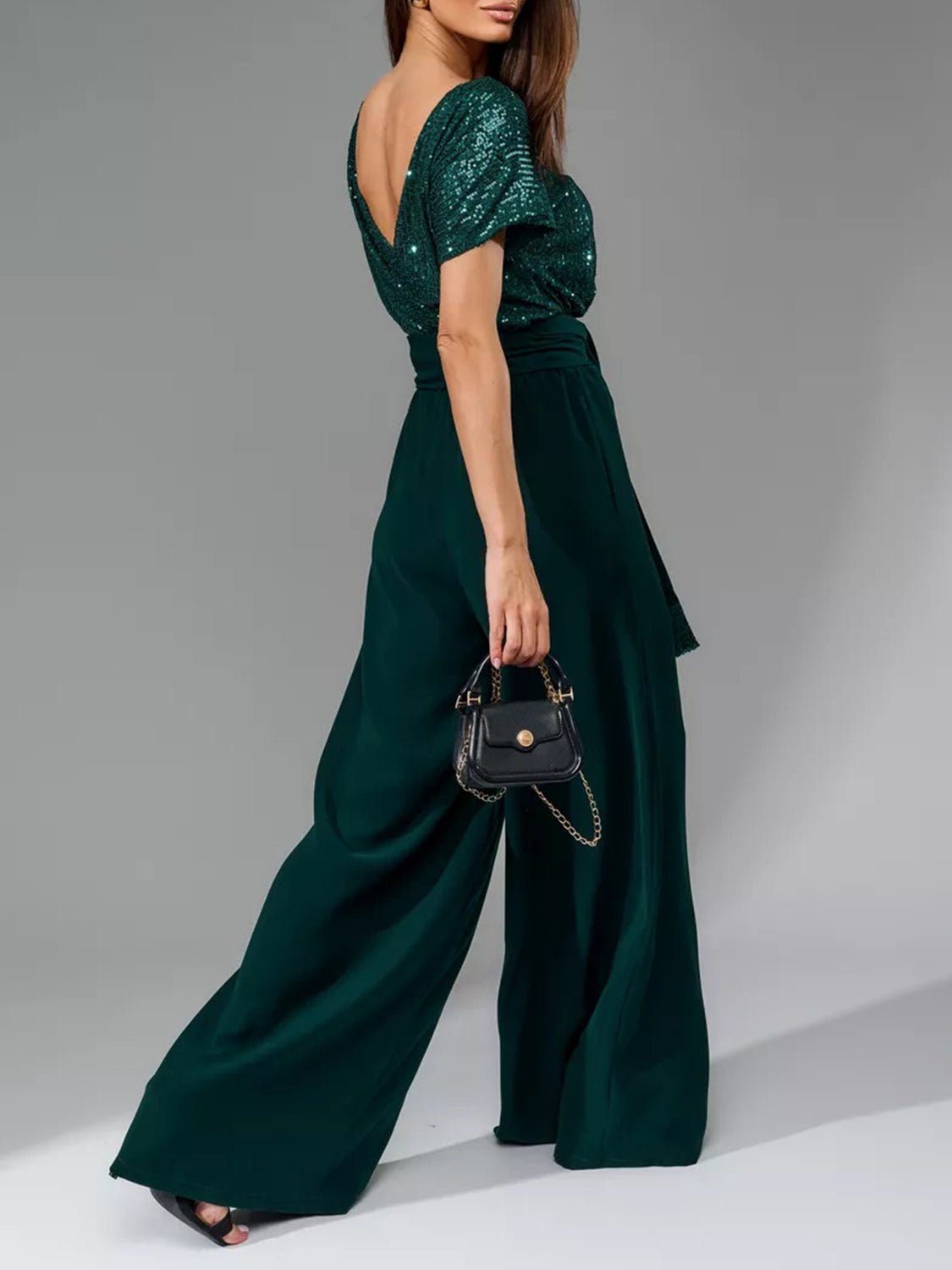 Glitter palazzo jumpsuit