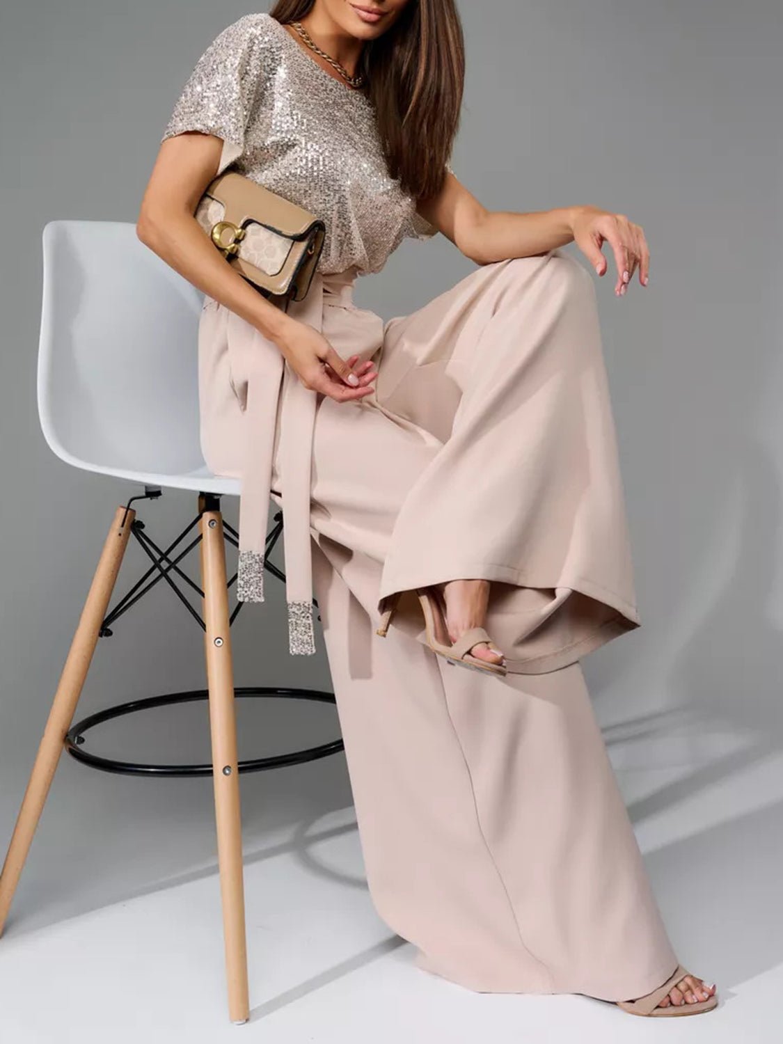 Glitter palazzo jumpsuit