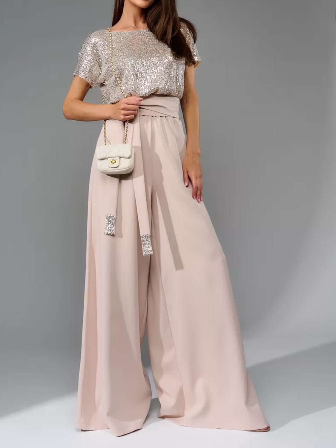 Glitter palazzo jumpsuit