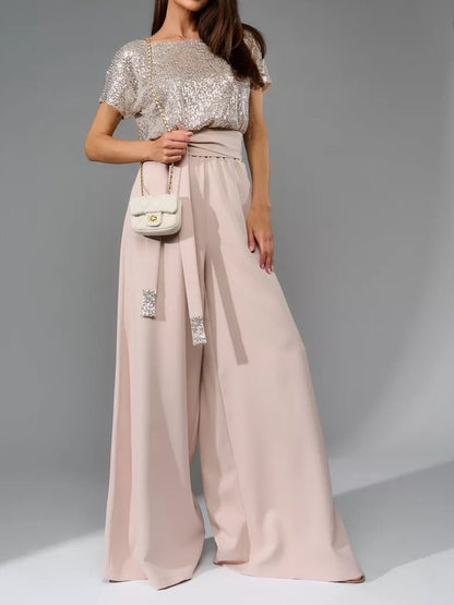 Glitter palazzo jumpsuit