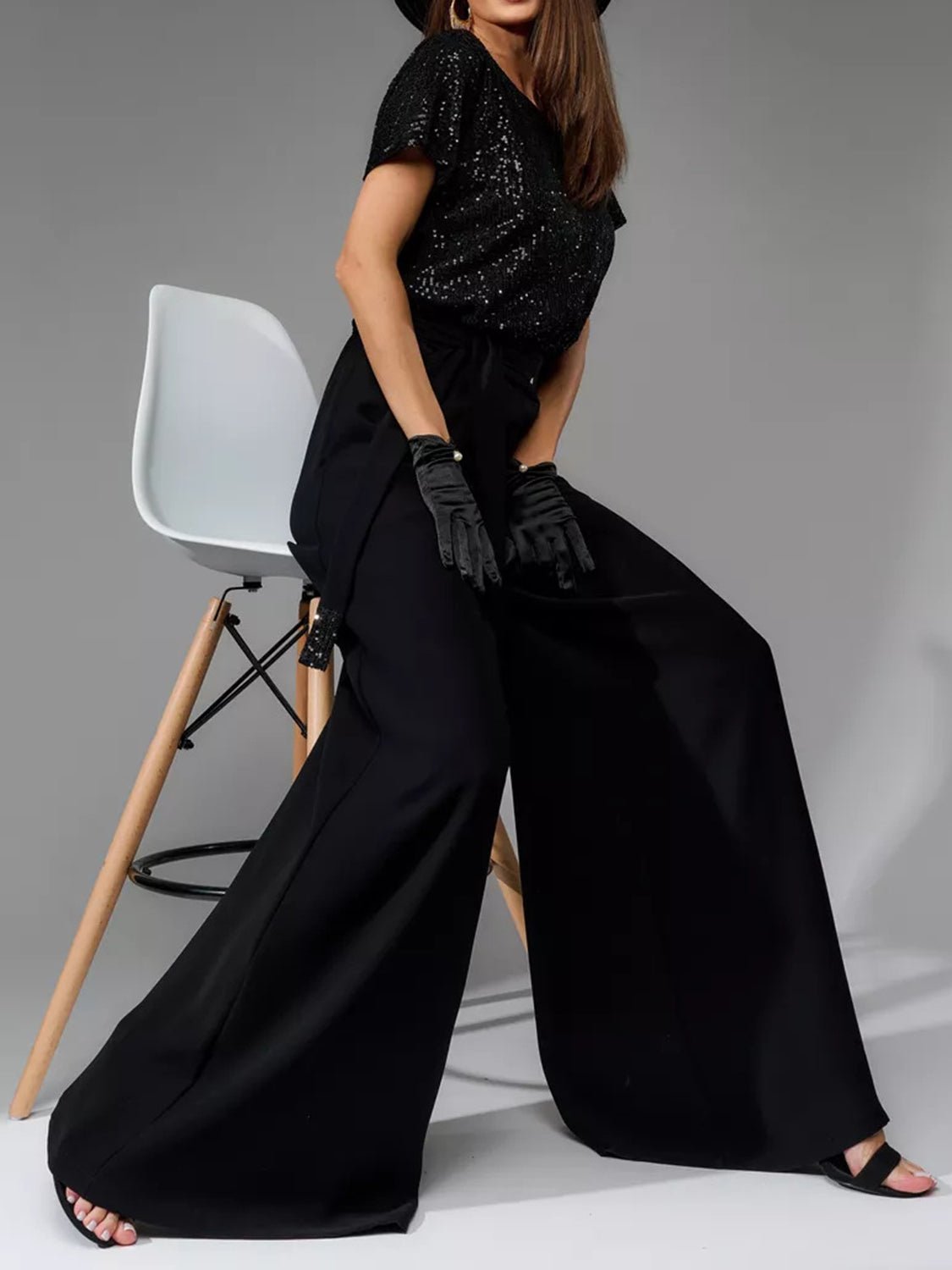 Glitter palazzo jumpsuit