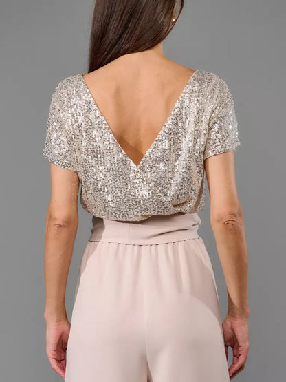 Glitter palazzo jumpsuit