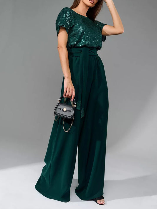 Glitter palazzo jumpsuit