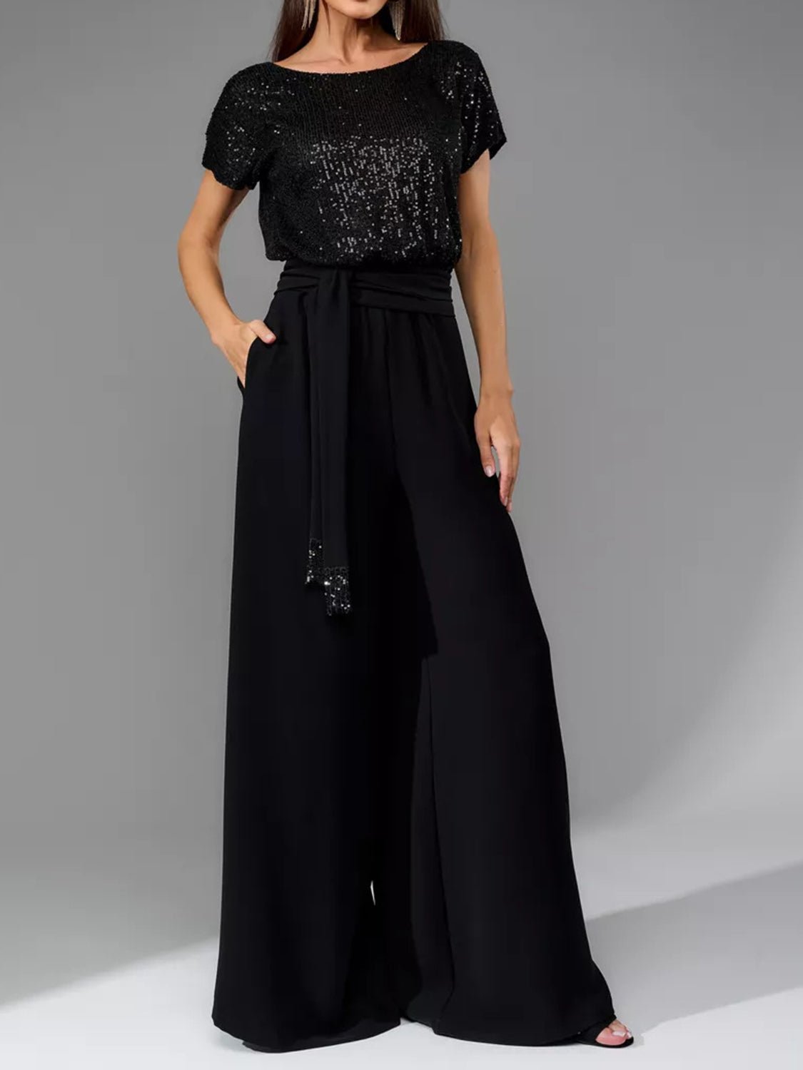 Glitter palazzo jumpsuit